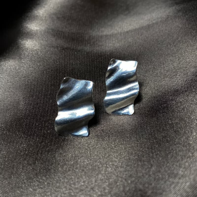 Flow - 流 寬版耳環(素面) Flow Board earring (plain)