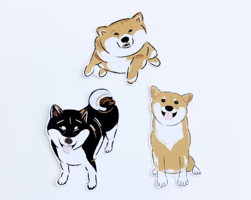 小飯糰  柴柴大型防水貼紙 No.6 柴犬 行李箱貼紙