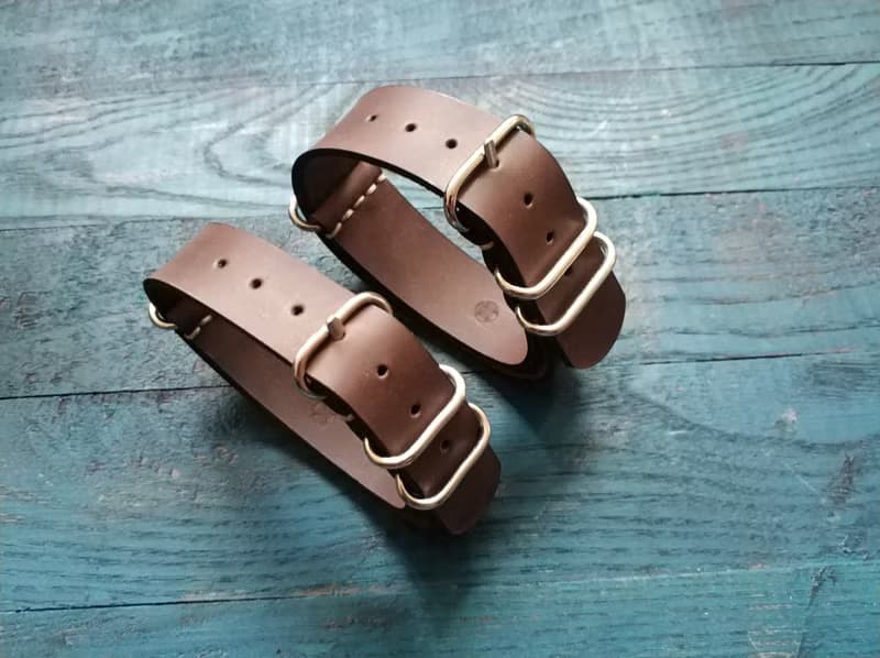 Dark Chocolate ZULU strap | Leather Watch Strap | Dark Chocolate Watch Strap
