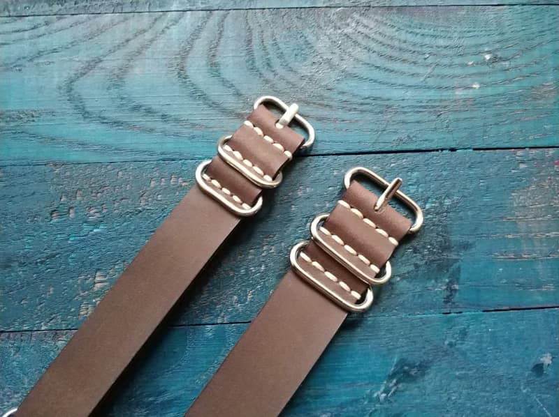 Dark Chocolate ZULU strap | Leather Watch Strap | Dark Chocolate Watch Strap