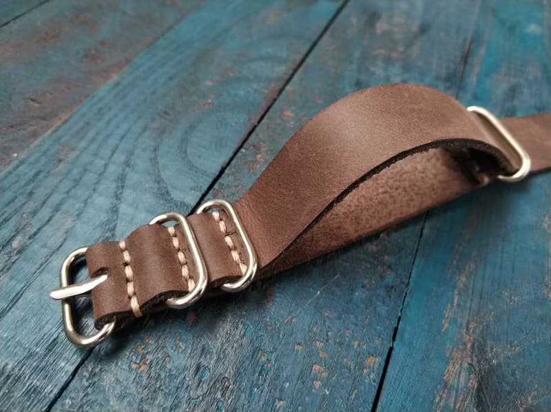 Dark Chocolate ZULU strap | Leather Watch Strap | Dark Chocolate Watch Strap
