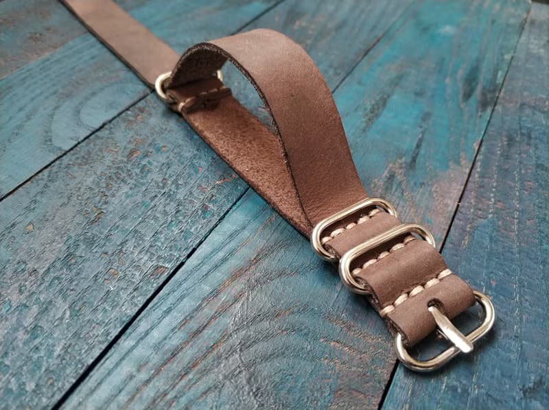 Dark Chocolate ZULU strap | Leather Watch Strap | Dark Chocolate Watch Strap