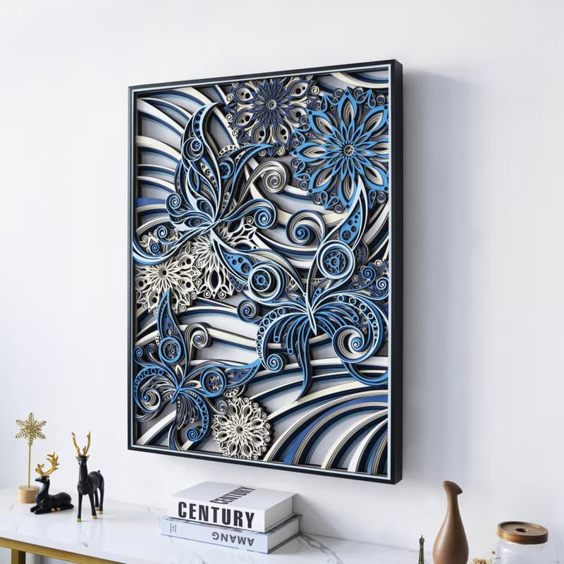 蝶戀花|現代簡約客廳背景牆裝飾畫玄關走廊掛畫3d立體畫