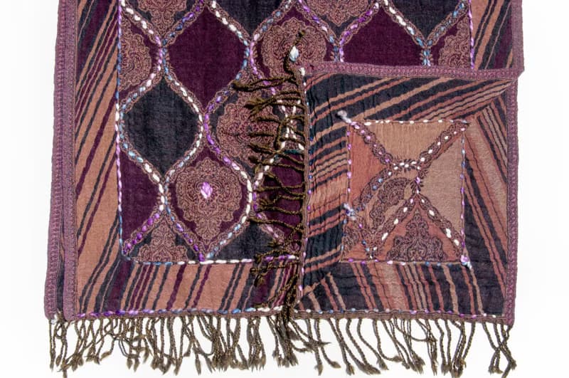 喀什米爾Cashmere/水煮羊毛披肩/針織圍巾/刺繡圍巾/羊絨披巾-花