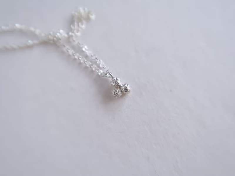 森林系 925純銀 三杉 迷你圓果 項鍊 鎖骨鍊 長鍊 免費送禮包裝