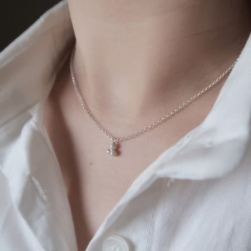 森林系 925純銀 三杉 迷你圓果 項鍊 鎖骨鍊 長鍊 免費送禮包裝