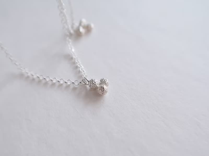 森林系 925純銀 三杉 迷你圓果 項鍊 鎖骨鍊 長鍊 免費送禮包裝