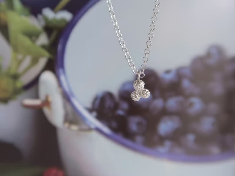 森林系 925純銀 三杉 迷你圓果 項鍊 鎖骨鍊 長鍊 免費送禮包裝