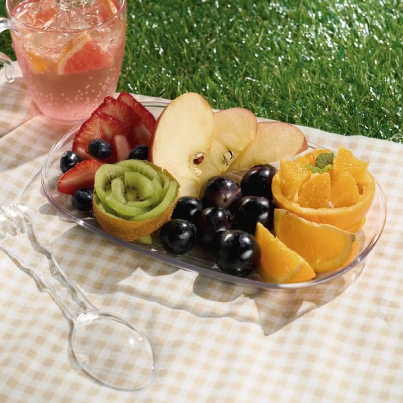 【哩皿生活】Tritan橢圓盤 3入組  玻璃質感 野餐盤 露營 甜點盤