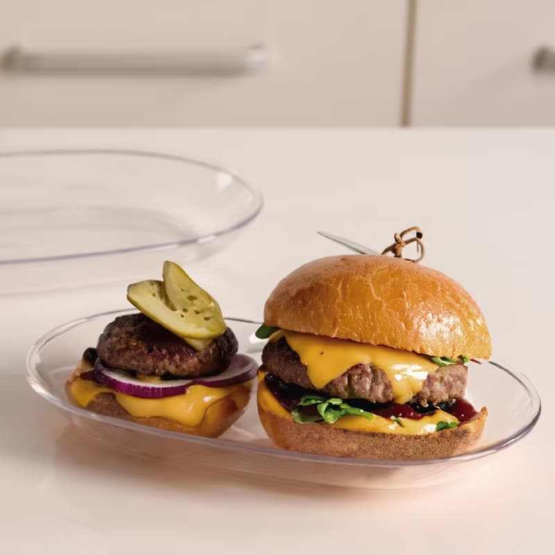 【哩皿生活】Tritan橢圓盤 3入組  玻璃質感 野餐盤 露營 甜點盤