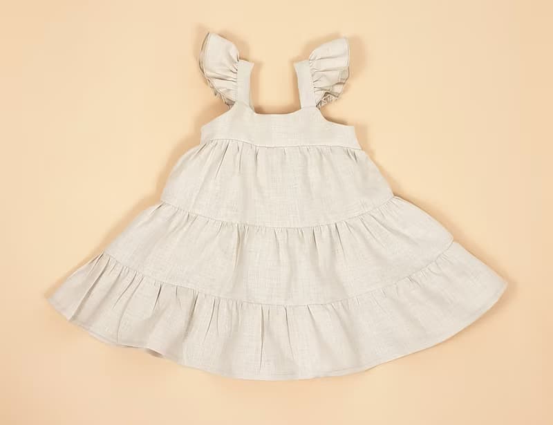 Natural linen boho dress, dress for girl, Easter baby dress, summer baby  dress