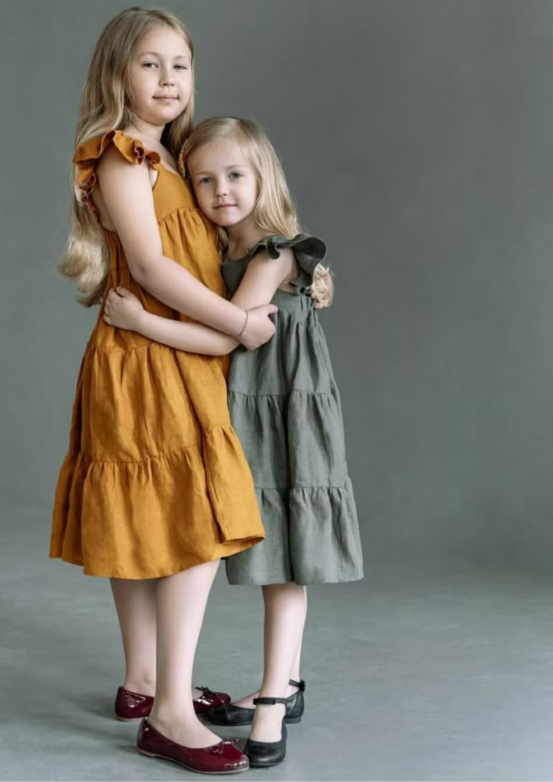 Natural linen boho dress, dress for girl, Easter baby dress, summer baby  dress