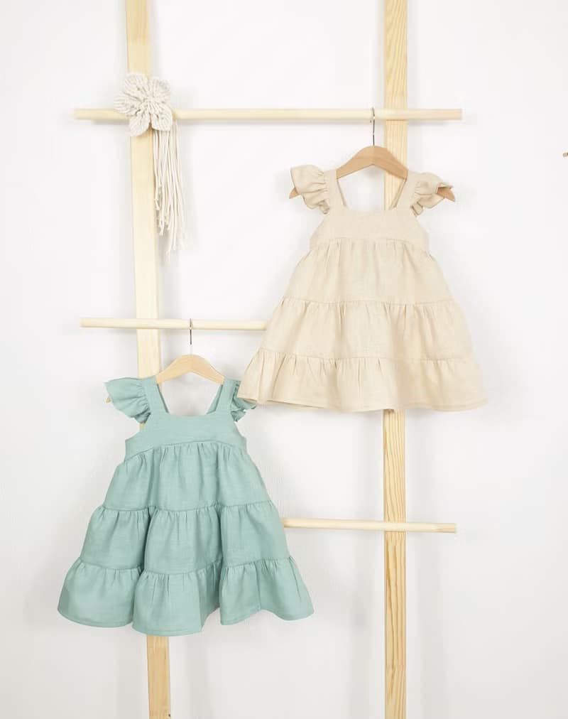 Natural linen boho dress, dress for girl, Easter baby dress, summer baby  dress