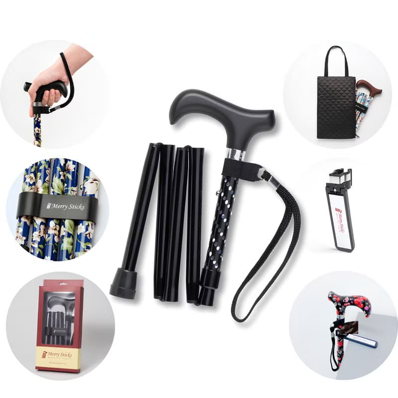 【長輩禮盒組】璀璨星空 閃耀折疊手杖-星空黑 節日 生日禮物