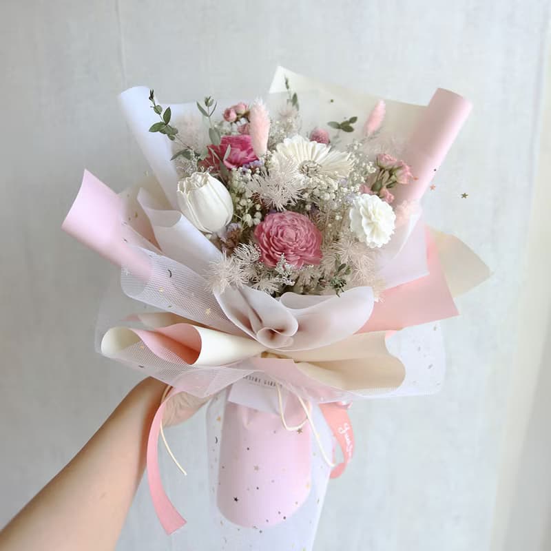 G79仙氣飄飄粉色系乾燥花束