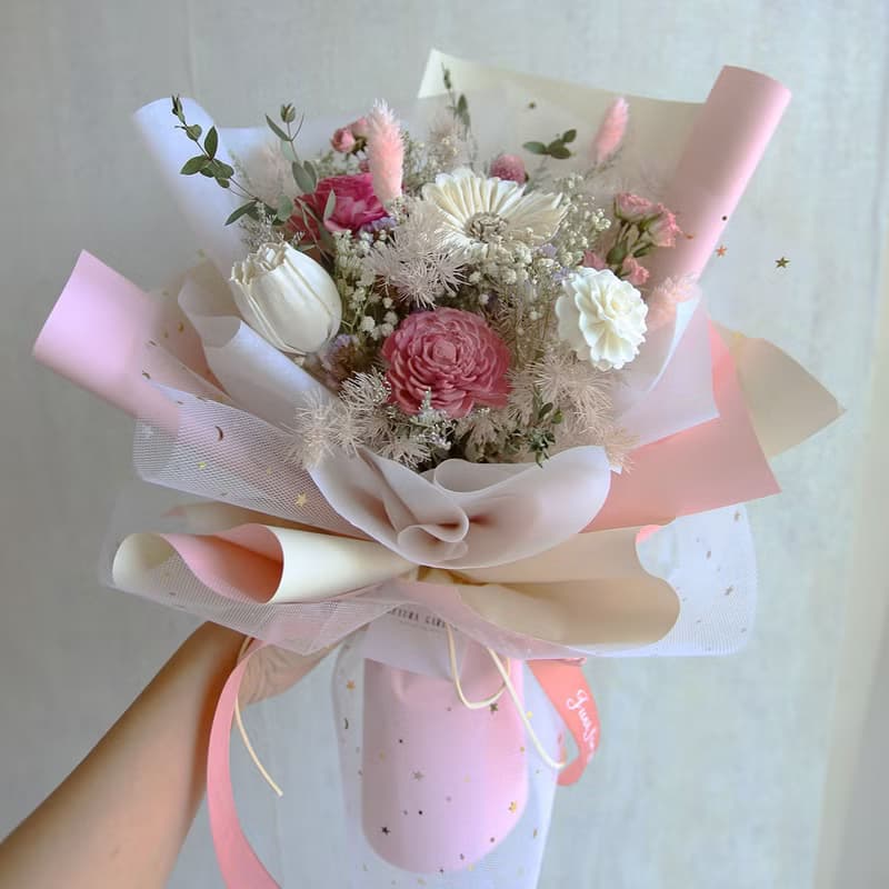 G79仙氣飄飄粉色系乾燥花束