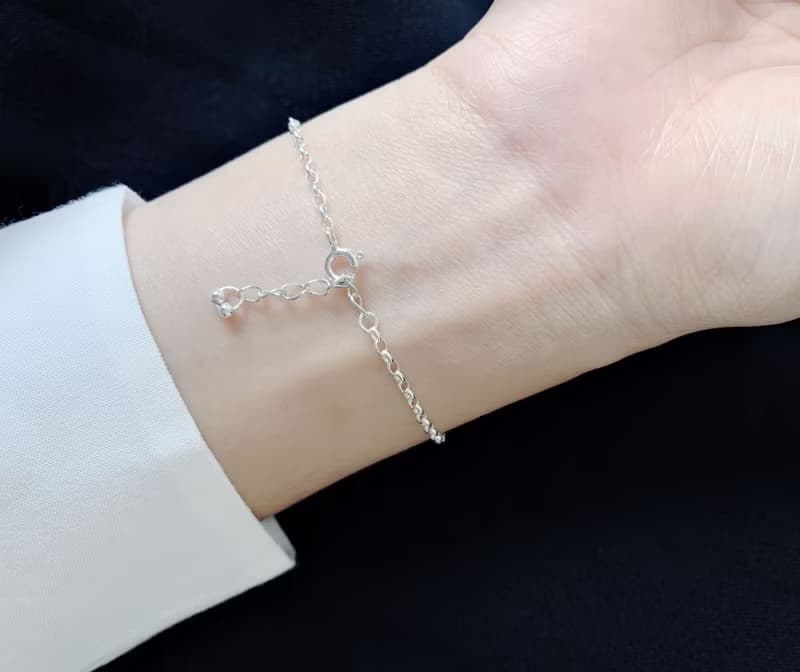 簡約直線手鍊 / 平衡 - 石榴石 藍尖晶 925銀手鍊