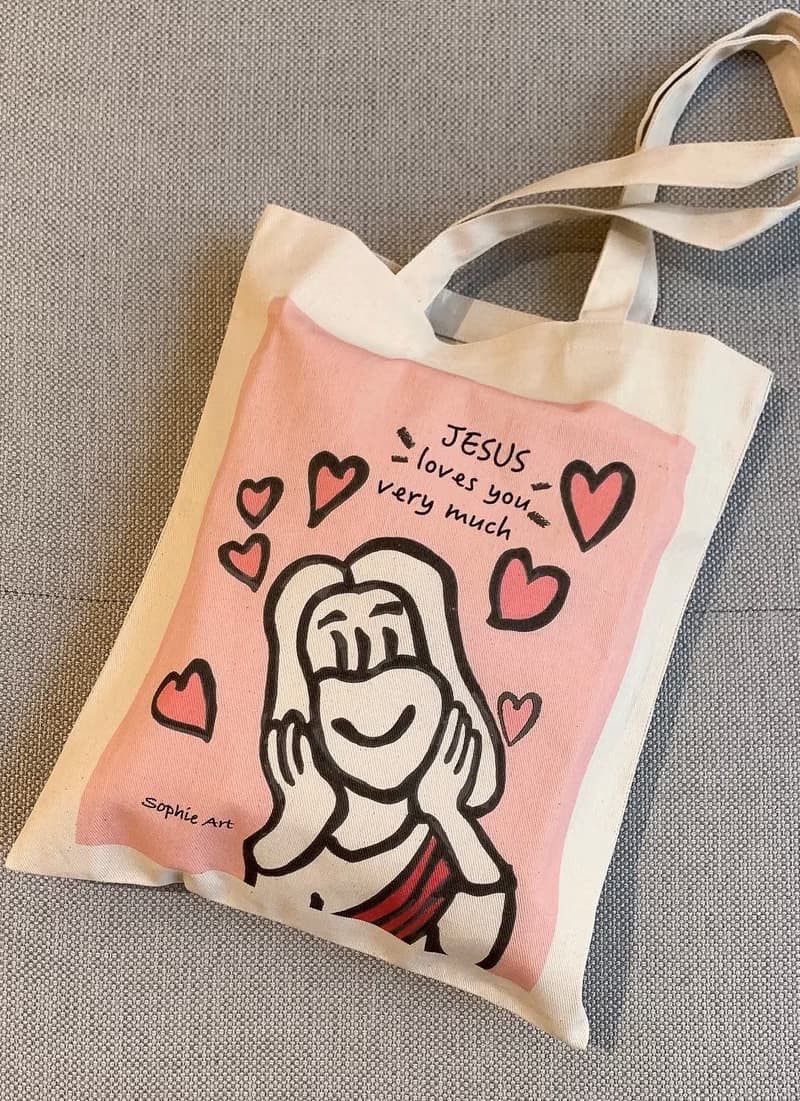 耶穌愛你 Jesus loves you 棉帆布 質感手提袋 托特包 手提袋