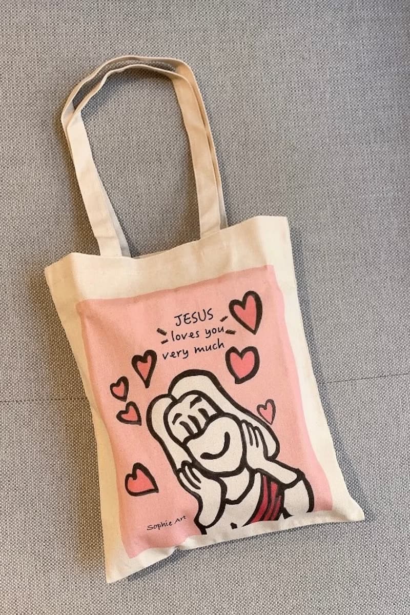 耶穌愛你 Jesus loves you 棉帆布 質感手提袋 托特包 手提袋