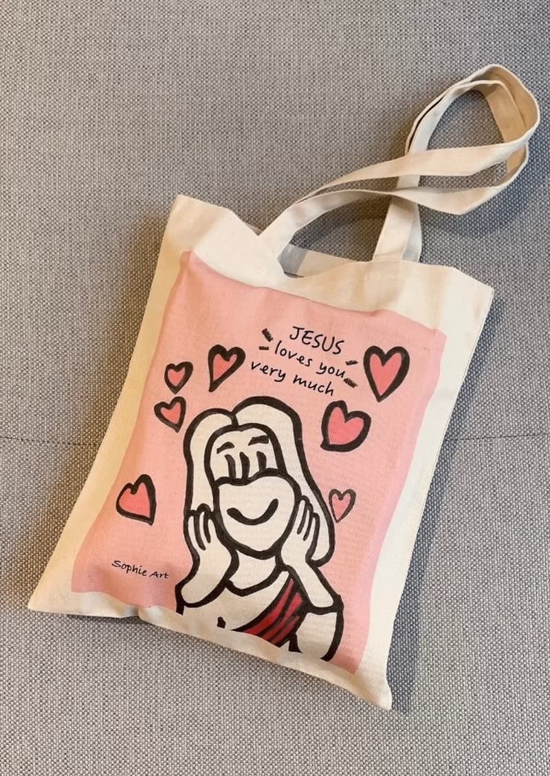 耶穌愛你 Jesus loves you 棉帆布 質感手提袋 托特包 手提袋