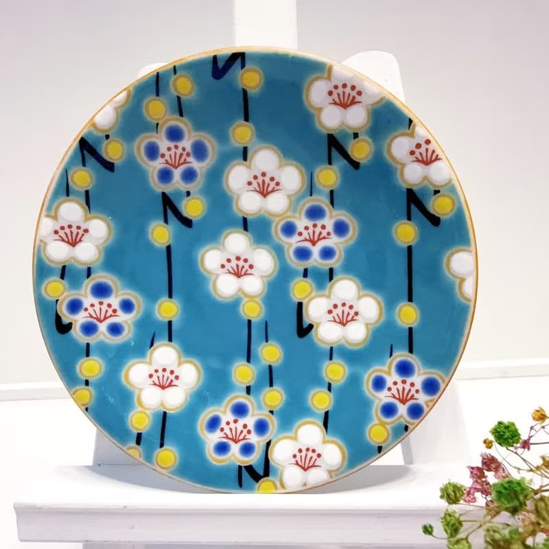 【九谷燒】青郊窯緣起小盤-梅花