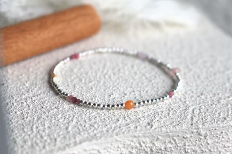 手環 一月誕生石 石榴石 黃玉 - 美好的日子 -