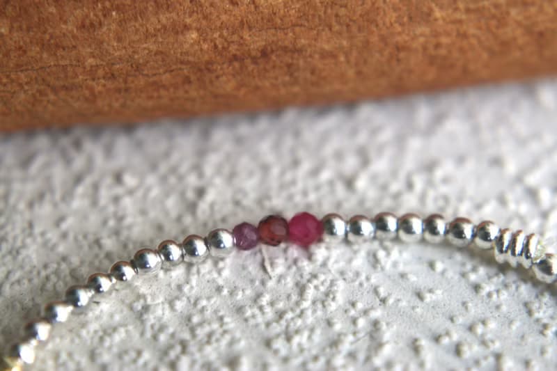 手環 一月誕生石 石榴石 黃玉 - 美好的日子 -