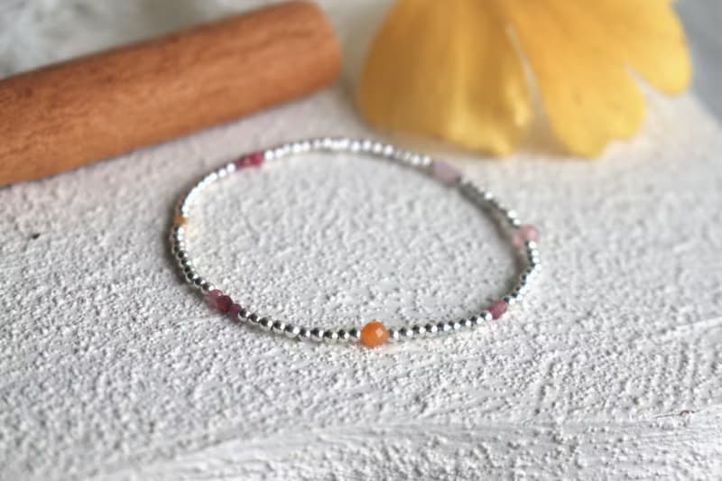 手環 一月誕生石 石榴石 黃玉 - 美好的日子 -