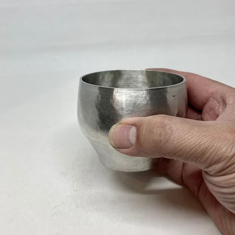 清酒杯/燒酌杯/盃形純錫酒杯大杯,青冶金工手作鍛打純錫杯
