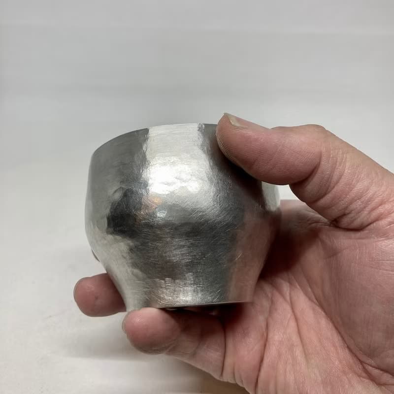 清酒杯/燒酌杯/盃形純錫酒杯大杯,青冶金工手作鍛打純錫杯