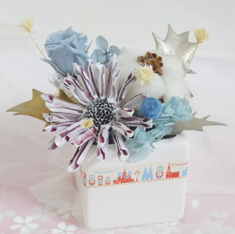 北歐紅藍白極簡永生盆花 結婚捧花永生乾燥花畢業謝師禮物生日畢