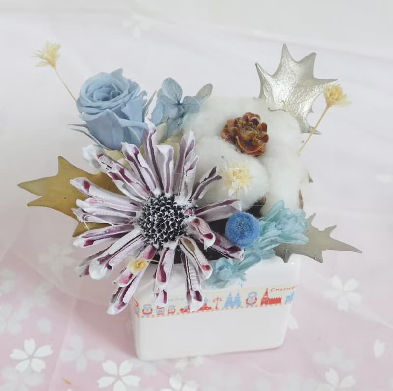 北歐紅藍白極簡永生盆花 結婚捧花永生乾燥花畢業謝師禮物生日畢