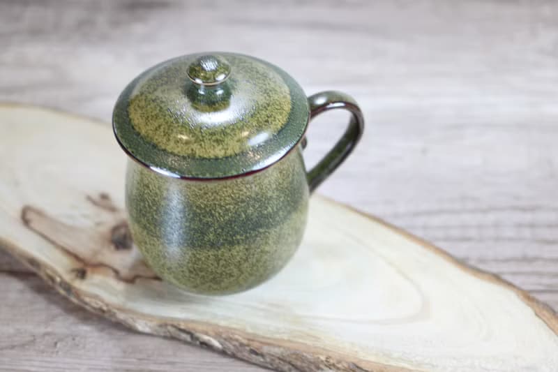 【母親節禮物】300ml 茶末釉蓋杯 帶蓋馬克杯 鶯歌名家葉敏祥作品