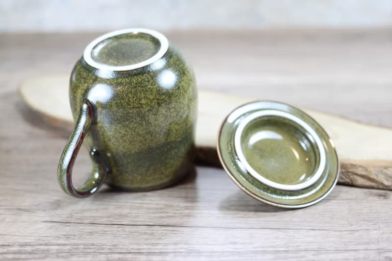 【母親節禮物】300ml 茶末釉蓋杯 帶蓋馬克杯 鶯歌名家葉敏祥作品