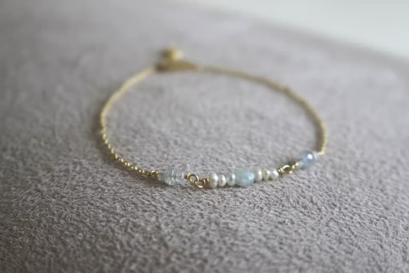 手鍊 藍寶石 海藍寶 天然石 - 傾訴 -