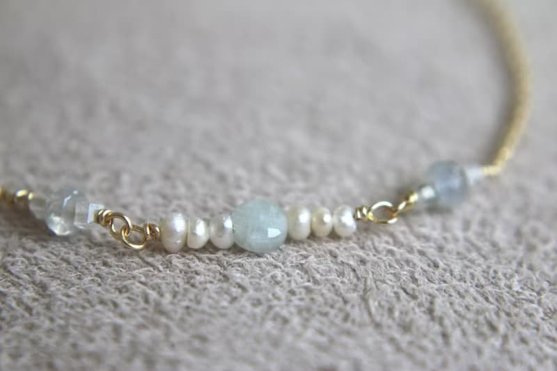 手鍊 藍寶石 海藍寶 天然石 - 傾訴 -