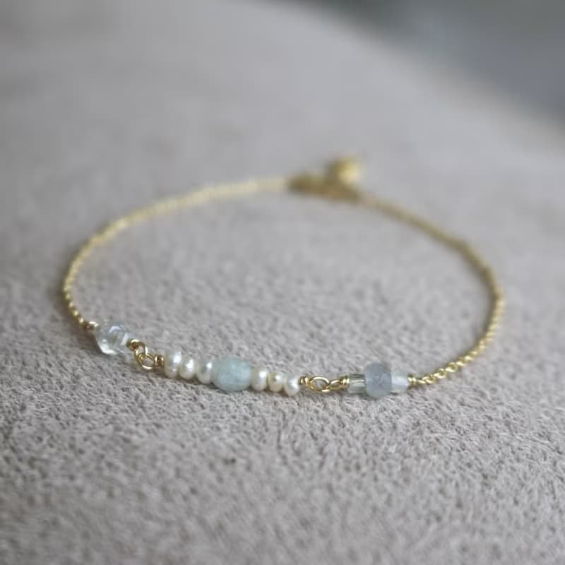 手鍊 藍寶石 海藍寶 天然石 - 傾訴 -