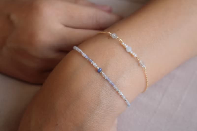 手鍊 藍寶石 海藍寶 天然石 - 傾訴 -