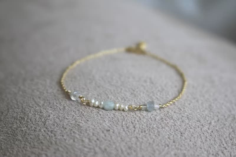 手鍊 藍寶石 海藍寶 天然石 - 傾訴 -