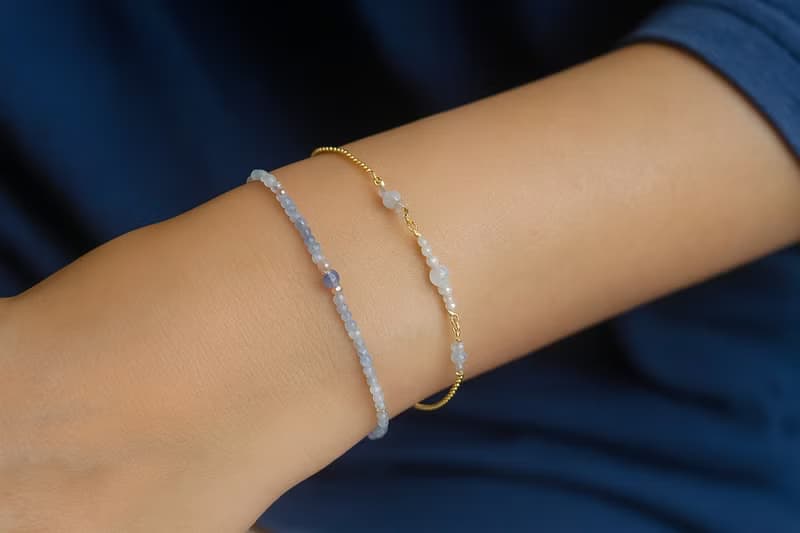 手鍊 藍寶石 海藍寶 天然石 - 傾訴 -