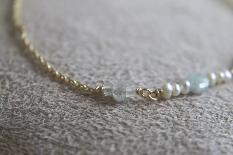 手鍊 藍寶石 海藍寶 天然石 - 傾訴 -