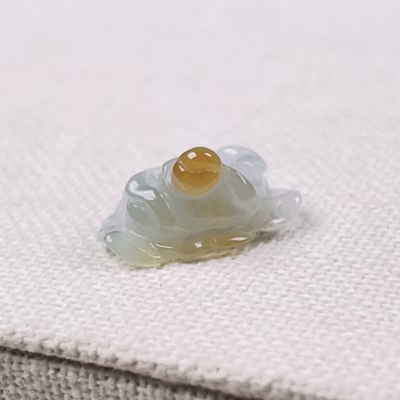冰種飄黃翡翠牡丹花 | 天然緬甸玉翡翠A貨 | 送禮