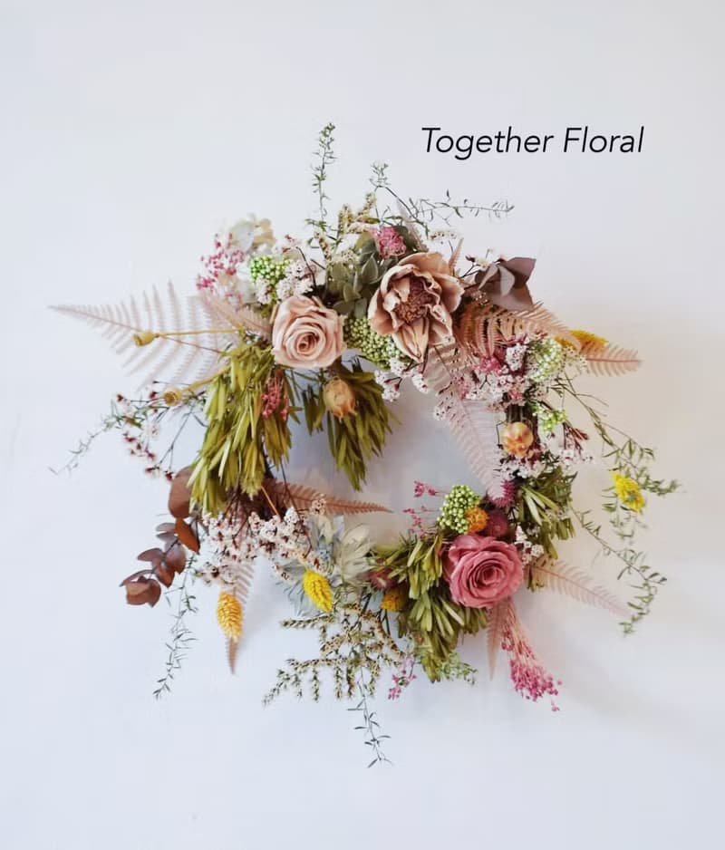 自然清新色調花圈