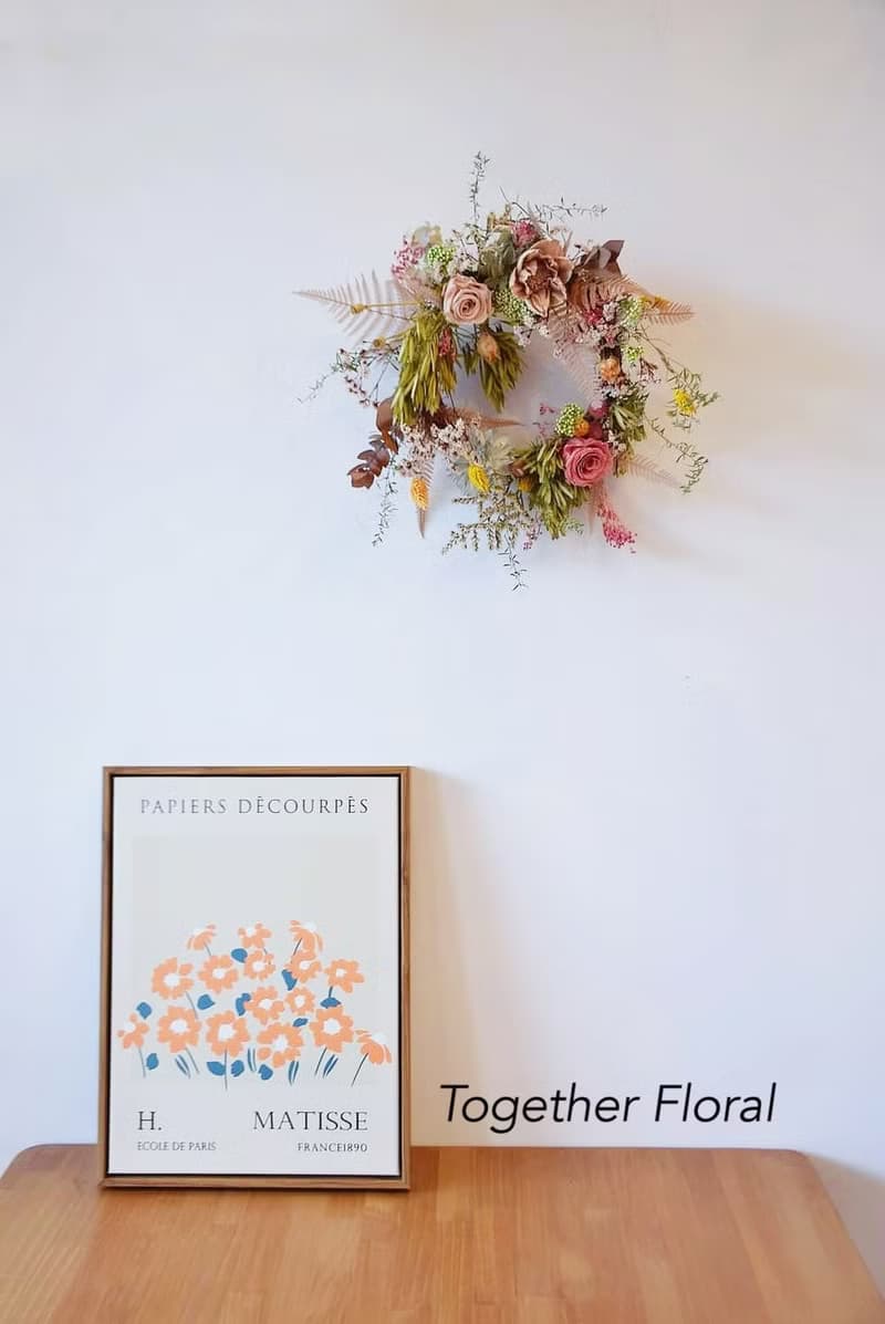 自然清新色調花圈