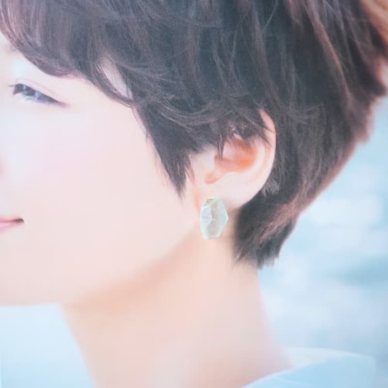 美濃和紙ドロップ(ソーダ)　ピアス/イヤリング
