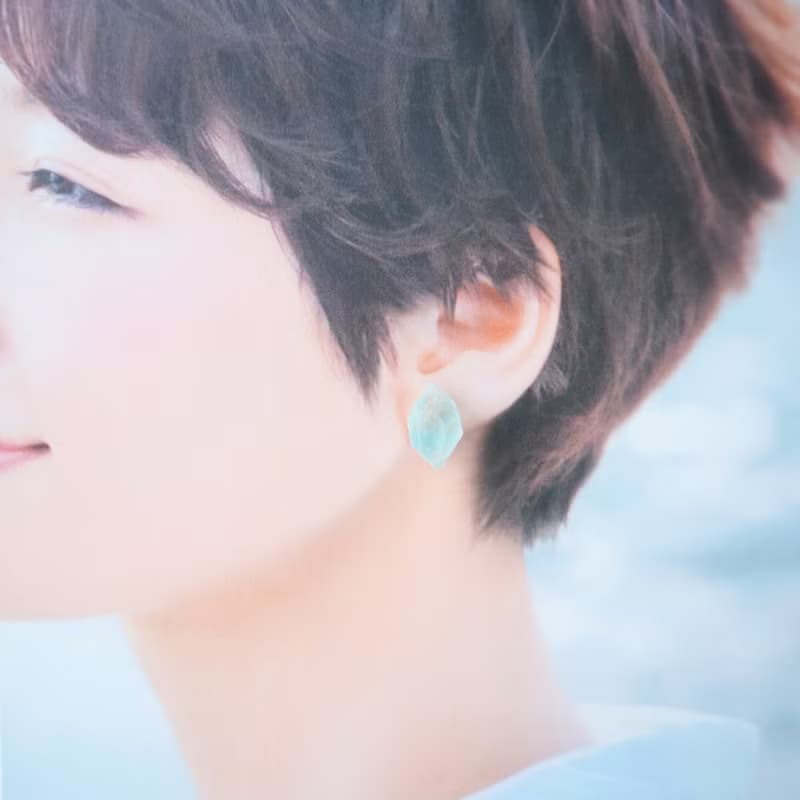 美濃和紙ドロップ(ソーダ)　ピアス/イヤリング