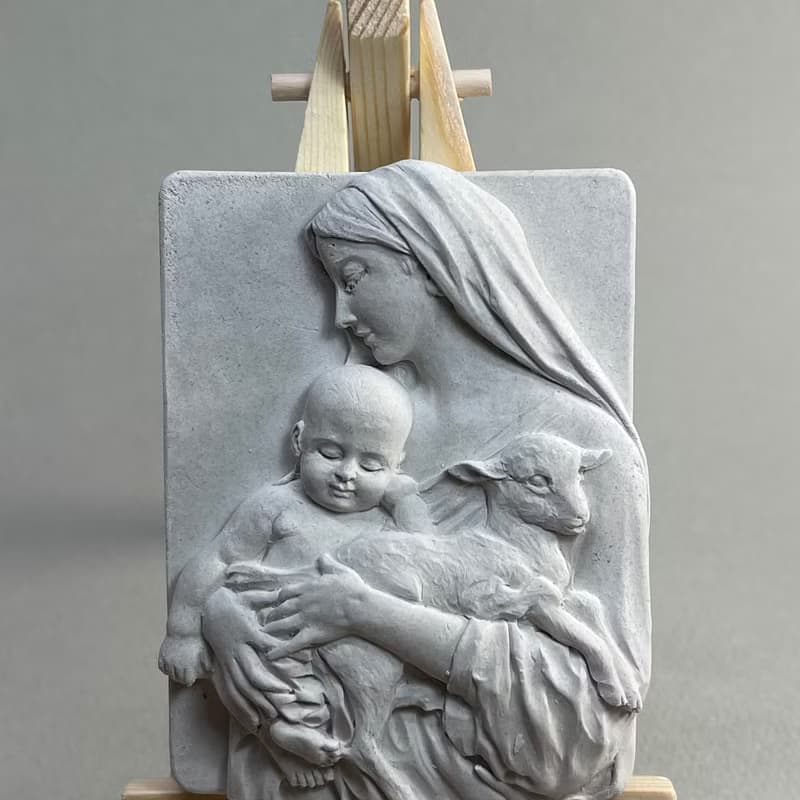 聖母慈愛 水泥擺飾 水泥 佛 清水模 吸濕 宗教 長輩禮 禮物 擴香