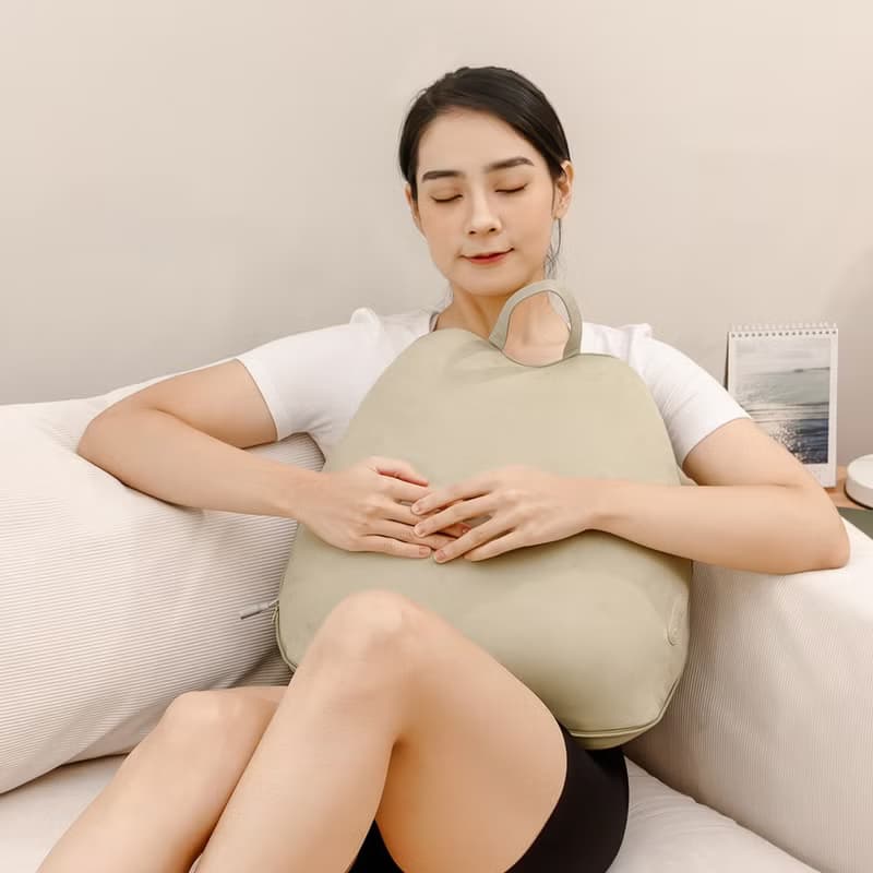 【長輩舒服-腰靠 + 熱敷 + 按摩】酪梨枕 溫感按摩腰靠枕 紓壓