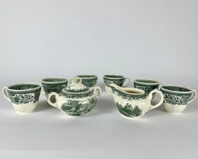 Villeroy & Boch 咖啡餐具套裝綠色布爾根蘭帶郵票 1970 年代/