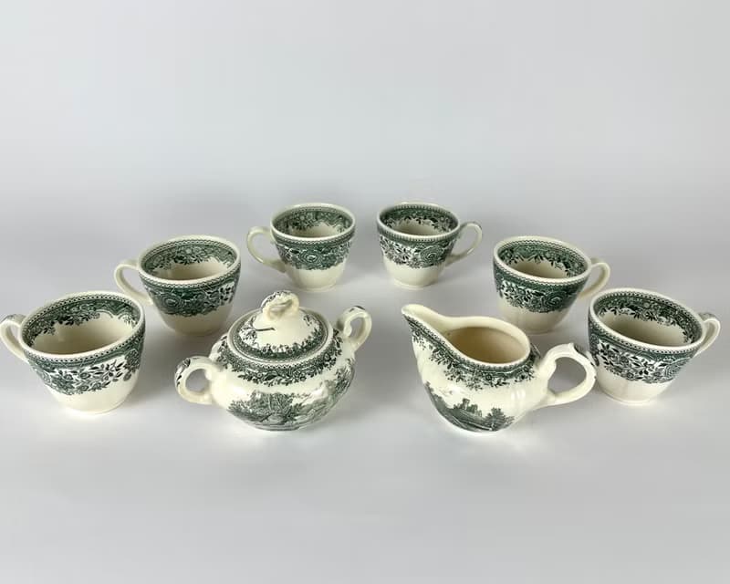 Villeroy & Boch 咖啡餐具套裝綠色布爾根蘭帶郵票 1970 年代/